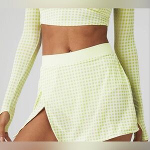 Alo Green Plaid Athletic Skirt